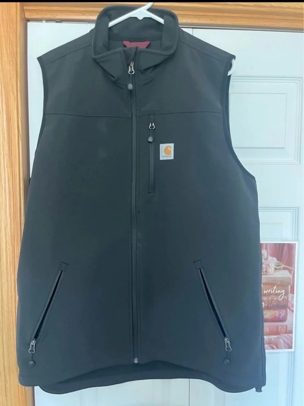 Carharttw Men's Denwood Black Vest with Orange Logo